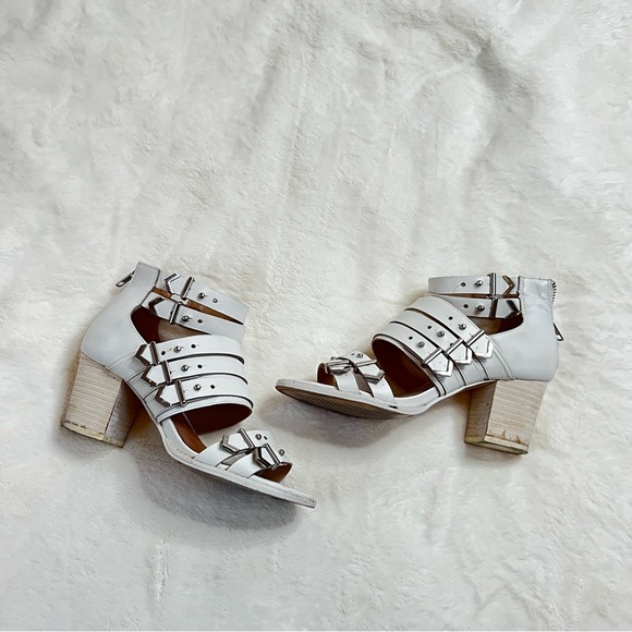 Strappy Leather Heeled Sandals - Picture 1 of 2